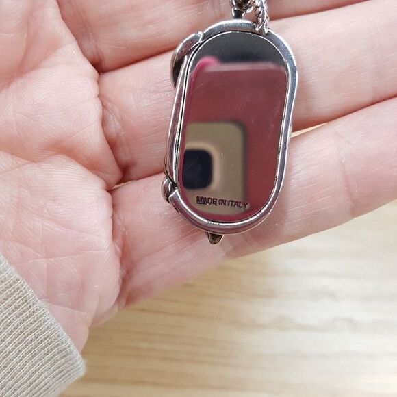 ALEXANDER MCQUEEN Mens Dog Tag Necklace Silver Tone Brass Skull & Snake $590 - Picture 7 of 11